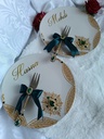 2 Assiettes +couverts decorés